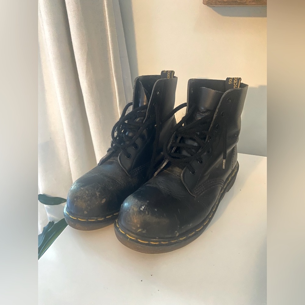 Size US 9 steel toe Dr. Marten boots